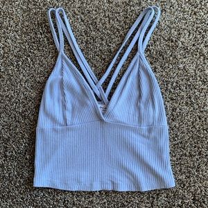 Hollister light blue crop top